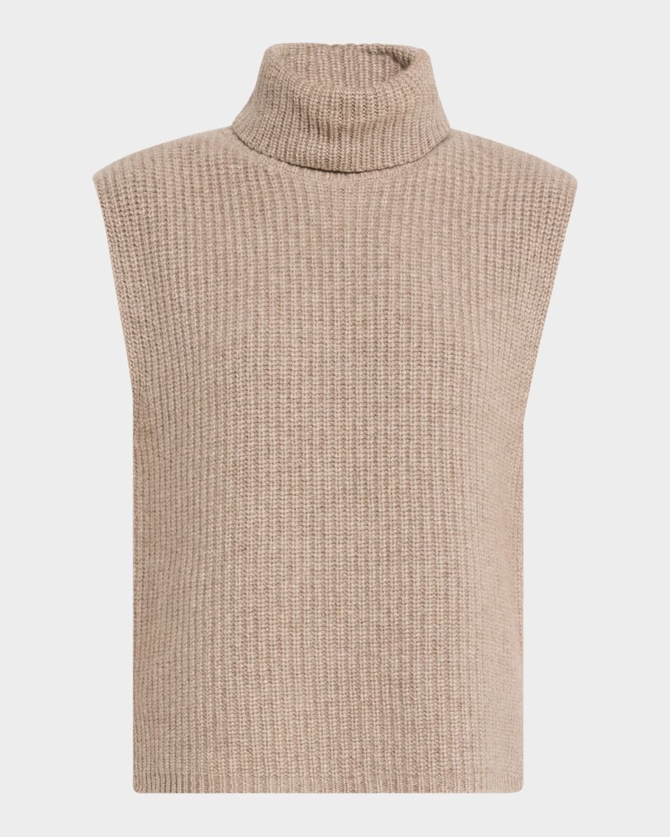Emily Sleeveless Turtleneck Cashmere Sweater